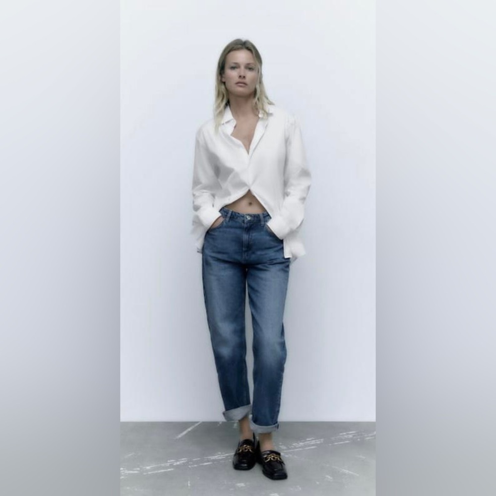 ZARA HIGH RISE FIVE POCKET JEANS - Picture 2 of 4